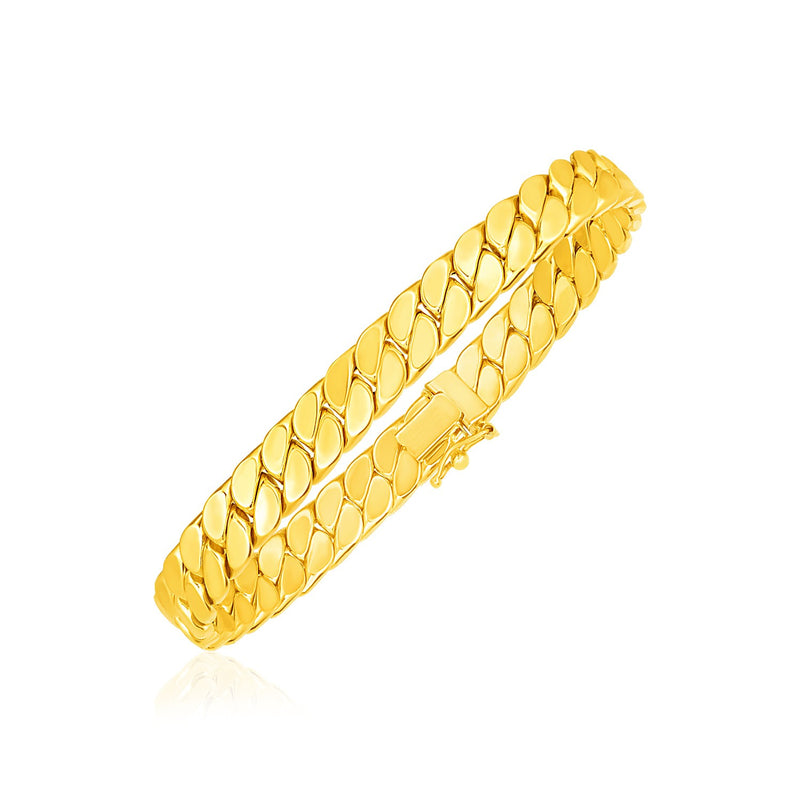 14k Yellow Gold 8 inch Mens Curb Chain Bracelet - Premium Bracelets - Just $2471.99! Shop now at Pulse Designer Fashion