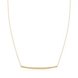 14k Yellow Gold Thin Textured Bar Necklace - Premium Necklaces - Just $378.99! Shop now at Pulse Designer Fashion