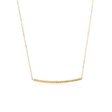 14k Yellow Gold Thin Textured Bar Necklace - Premium Necklaces - Just $378.99! Shop now at Pulse Designer Fashion