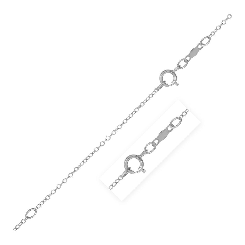 Extendable Cable Chain in 14k White Gold (1.2mm) - Premium Chains - Just $201.99! Shop now at Pulse Designer Fashion