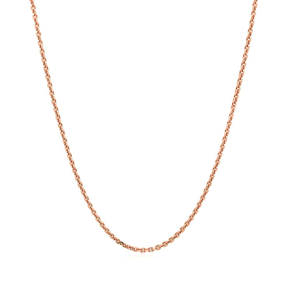 14k Rose Gold Diamond Cut Cable Link Chain 1.3mm - Premium Chains - Just $352.99! Shop now at Pulse Designer Fashion