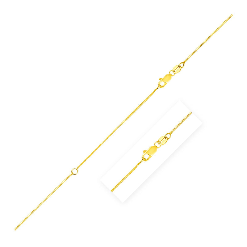 Extendable Box Chain in 14k Yellow Gold (0.7mm) - Premium Chains - Just $267.99! Shop now at Pulse Designer Fashion