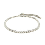 Adjustable Tennis Style Bracelet with Cubic Zirconia in Sterling Silver - Premium Bracelets - Just $119.99! Shop now at Pulse Designer Fashion