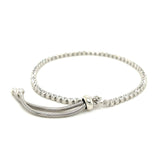 Adjustable Tennis Style Bracelet with Cubic Zirconia in Sterling Silver - Premium Bracelets - Just $119.99! Shop now at Pulse Designer Fashion