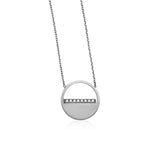 14k White Gold Circle Necklace with Diamonds - Premium Necklaces - Just $679.99! Shop now at Pulse Designer Fashion