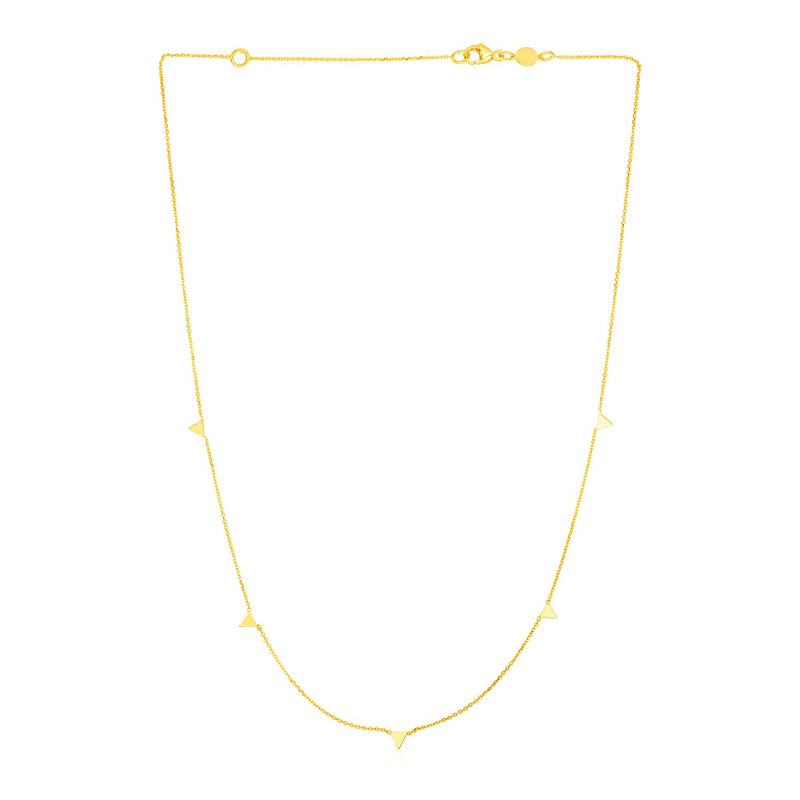 14K Yellow Gold Necklace with Triangles - Premium Necklaces - Just $382.99! Shop now at Pulse Designer Fashion