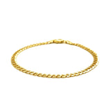 3.6mm 14k Yellow Gold Solid Curb Bracelet - Premium Bracelets - Just $416.99! Shop now at Pulse Designer Fashion