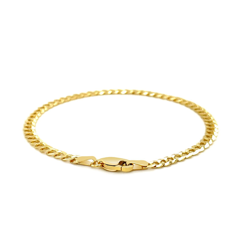 3.6mm 14k Yellow Gold Solid Curb Bracelet - Premium Bracelets - Just $416.99! Shop now at Pulse Designer Fashion