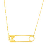 14k Yellow Gold Safety Pin Necklace - Premium Necklaces - Just $499.99! Shop now at Pulse Designer Fashion