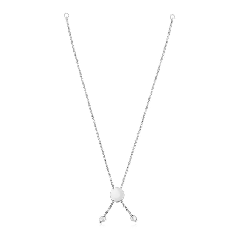 14k White Gold 8 inch Adjustable Friendship Bracelet Chain with Disc Slide - Premium Bracelets - Just $338.99! Shop now at Pulse Designer Fashion