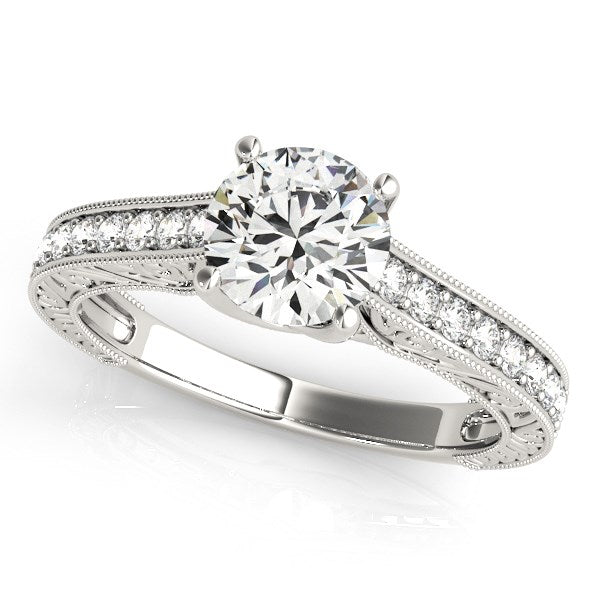 14k White Gold Trellis Antique Style Diamond Engagement Ring (1 1/4 cttw) - Premium Rings - Just $10726.99! Shop now at Pulse Designer Fashion