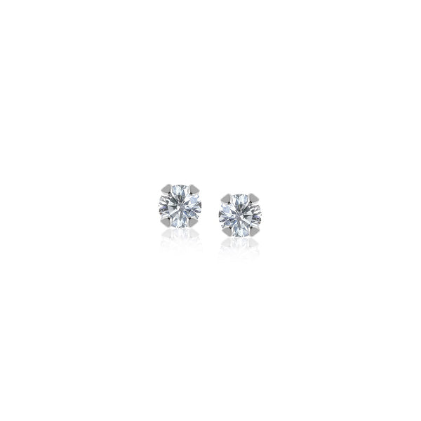 14k White Gold White Cubic Zirconia 2mm Stud Earrings - Premium Earrings - Just $65.99! Shop now at Pulse Designer Fashion