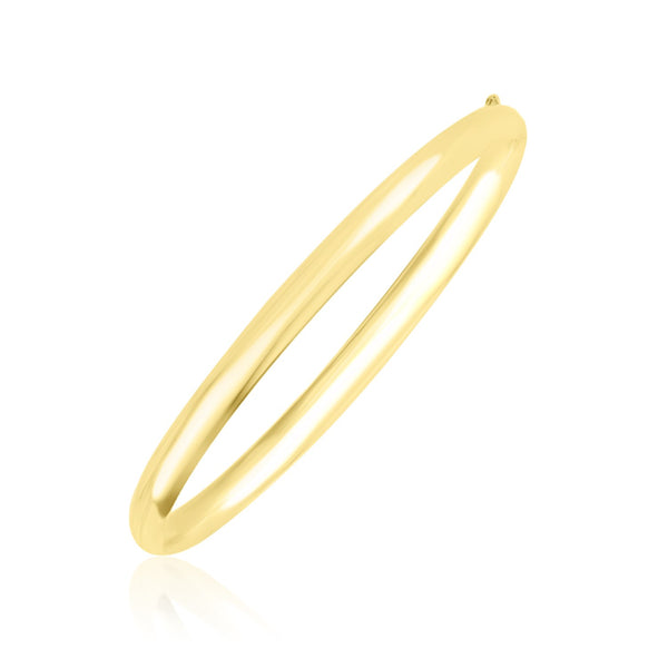 10k Yellow Gold Dome Style Shiny Bangle - Premium Bangles - Just $552.99! Shop now at Pulse Designer Fashion