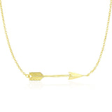 14k Yellow Gold Chain Necklace with Horizontal Arrow Pendant - Premium Necklaces - Just $470.99! Shop now at Pulse Designer Fashion