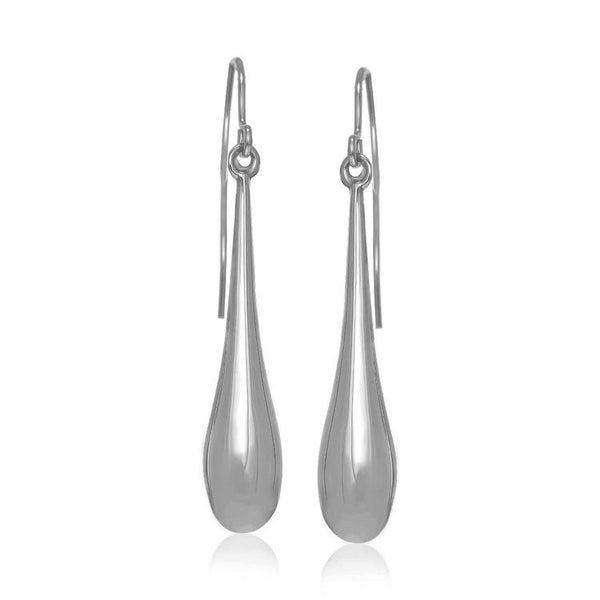 14k White Gold Long Polished Teardrop Dangling Earrings - Premium Earrings - Just $269.99! Shop now at Pulse Designer Fashion