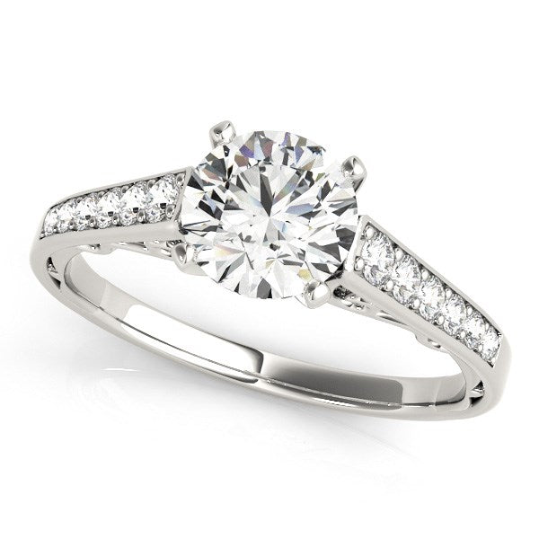 14k White Gold Cathedral Design Diamond Engagement Ring (1 1/4 cttw) - Premium Rings - Just $6637.99! Shop now at Pulse Designer Fashion