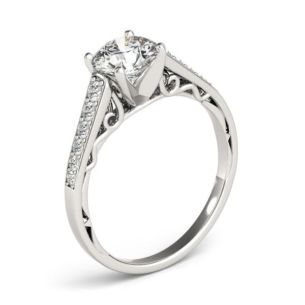 14k White Gold Cathedral Design Diamond Engagement Ring (1 1/4 cttw) - Premium Rings - Just $6637.99! Shop now at Pulse Designer Fashion