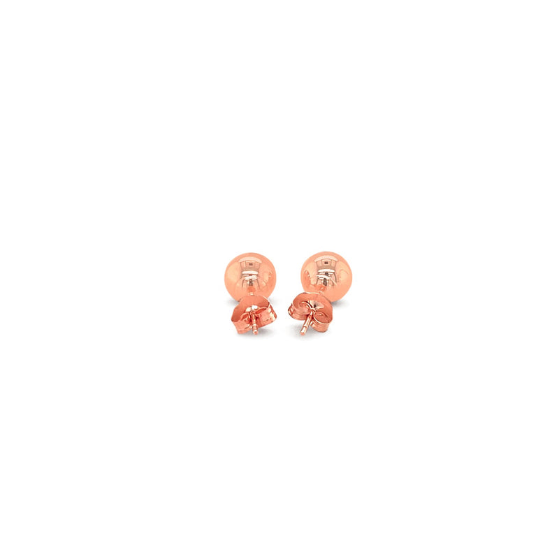 14k Rose Gold Classic Round Shape Stud Earrings (6.0 mm) - Premium Earrings - Just $104.99! Shop now at Pulse Designer Fashion