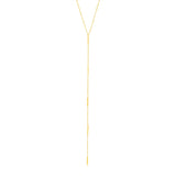 14k Yellow Gold Lariat Necklace with Small Polished Bars - Premium Necklaces - Just $347.99! Shop now at Pulse Designer Fashion