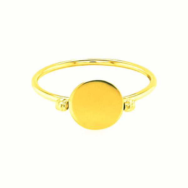 14k Yellow Gold Ring with Polished Oval - Premium Rings - Just $230.99! Shop now at Pulse Designer Fashion