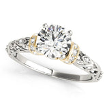 14k White And Yellow Gold Antique Style Diamond Engagement Ring (1 1/8 cttw) - Premium Rings - Just $6637.99! Shop now at Pulse Designer Fashion