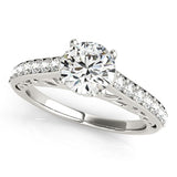 14k White Gold Unique Detailing Diamond Engagement Ring (1 1/3 cttw) - Premium Rings - Just $7202.99! Shop now at Pulse Designer Fashion