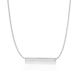 14k White Gold Smooth Flat Horizontal Bar Style Necklace - Premium Necklaces - Just $479.99! Shop now at Pulse Designer Fashion