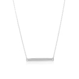 14k White Gold Smooth Flat Horizontal Bar Style Necklace - Premium Necklaces - Just $479.99! Shop now at Pulse Designer Fashion