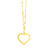 14k Yellow Gold Necklace with Reversible Heart Pendant - Premium Necklaces - Just $338.99! Shop now at Pulse Designer Fashion