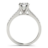 14k White Gold Single Row Scalloped Set Diamond Engagement Ring (1 1/8 cttw) - Premium Rings - Just $6415.99! Shop now at Pulse Designer Fashion