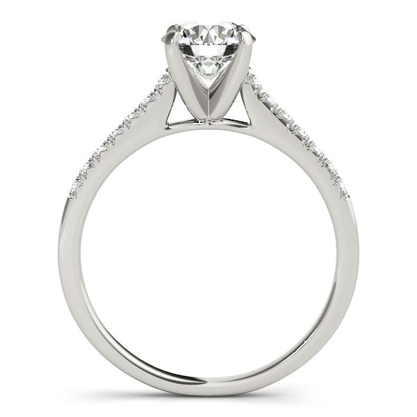 14k White Gold Single Row Scalloped Set Diamond Engagement Ring (1 1/8 cttw) - Premium Rings - Just $6415.99! Shop now at Pulse Designer Fashion