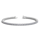 14k White Gold Round Diamond Tennis Bracelet (4 cttw) - Premium Bracelets - Just $10627.99! Shop now at Pulse Designer Fashion