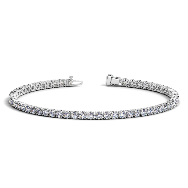 14k White Gold Round Diamond Tennis Bracelet (4 cttw) - Premium Bracelets - Just $10627.99! Shop now at Pulse Designer Fashion