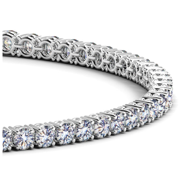 14k White Gold Round Diamond Tennis Bracelet (4 cttw) - Premium Bracelets - Just $10627.99! Shop now at Pulse Designer Fashion