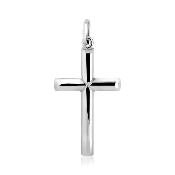 Sterling Silver Polished Bar Cross Pendant - Premium Pendants - Just $43.99! Shop now at Pulse Designer Fashion