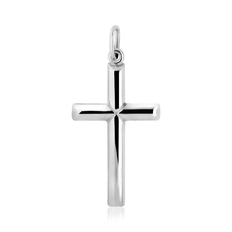 Sterling Silver Polished Bar Cross Pendant - Premium Pendants - Just $43.99! Shop now at Pulse Designer Fashion