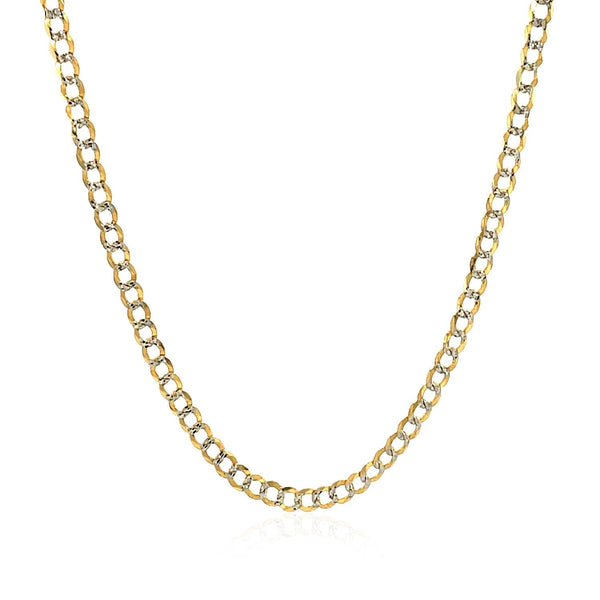 2.6 mm 14k Two Tone Gold Pave Curb Chain - Premium Chains - Just $577.99! Shop now at Pulse Designer Fashion