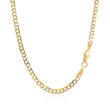 2.6 mm 14k Two Tone Gold Pave Curb Chain - Premium Chains - Just $577.99! Shop now at Pulse Designer Fashion