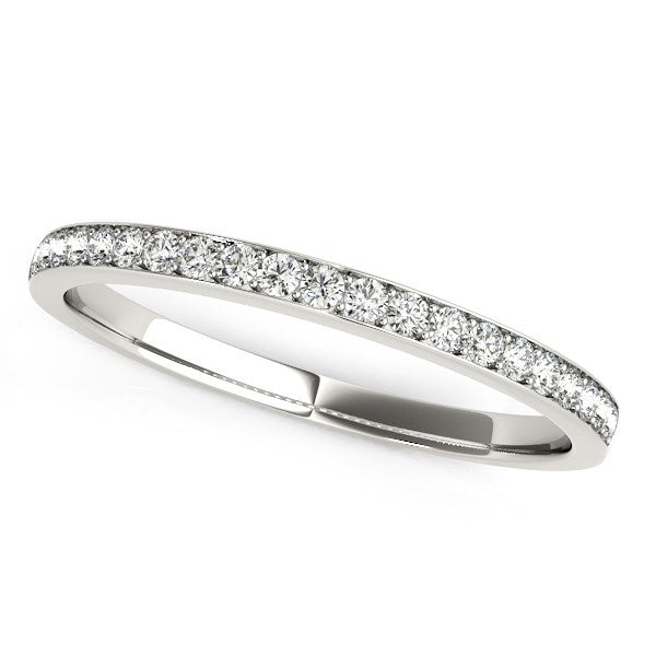 14k White Gold Prong Setting Round Diamond Wedding Band (1/5 cttw) - Premium Rings - Just $1028.99! Shop now at Pulse Designer Fashion