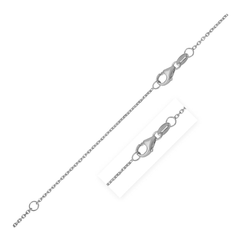 Double Extendable Diamond Cut Cable Chain in 14k White Gold (0.8mm) - Premium Chains - Just $186.99! Shop now at Pulse Designer Fashion