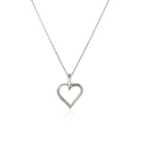 Sterling Silver Twisted Open Heart Diamond Accented Pendant (.04 cttw) - Premium Pendants - Just $177.99! Shop now at Pulse Designer Fashion