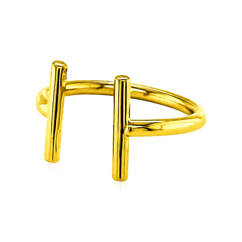 14k Yellow Gold Open Ring with Bars - Premium Rings - Just $283.99! Shop now at Pulse Designer Fashion