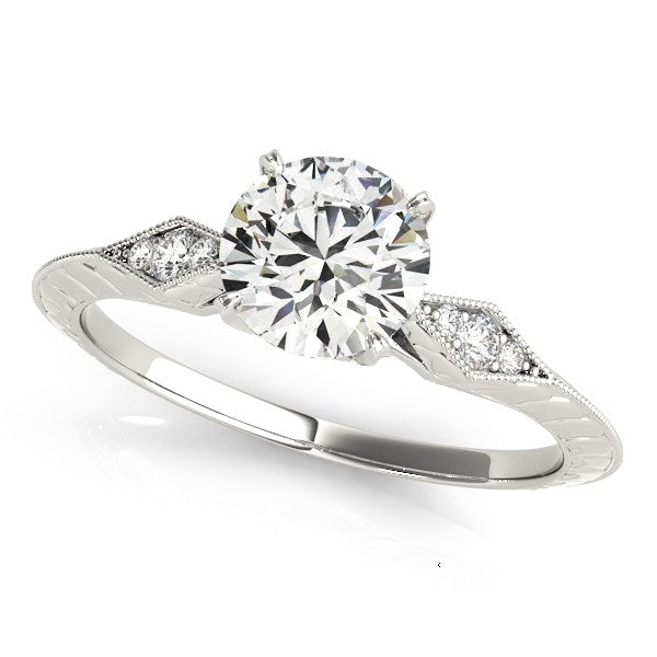 14k White Gold Diamond Engagement Ring with Side Clusters (1 1/8 cttw) - Premium Rings - Just $6637.99! Shop now at Pulse Designer Fashion