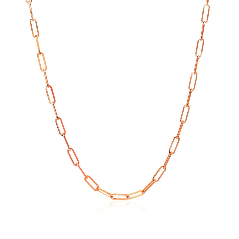 14K Rose Gold Delicate Paperclip Chain (2.1mm) - Premium Chains - Just $462.99! Shop now at Pulse Designer Fashion