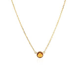 14k Yellow Gold 17 inch Necklace with Round Citrine - Premium Necklaces - Just $420.99! Shop now at Pulse Designer Fashion