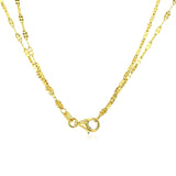 14k Yellow Gold Double Strand Chain with Puffed Heart Lariat Necklace - Premium Necklaces - Just $460.99! Shop now at Pulse Designer Fashion