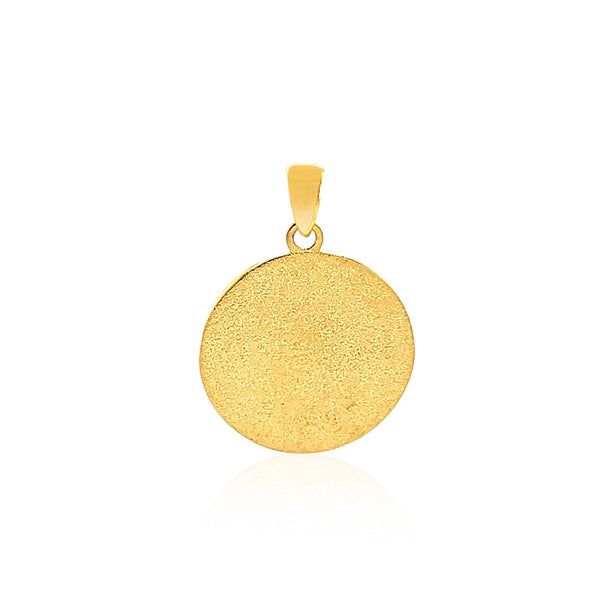 14k Two Tone Gold Round Textured Religious Medal Pendant - Premium Pendants - Just $368.99! Shop now at Pulse Designer Fashion