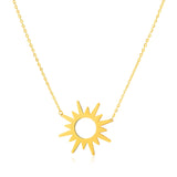 14K Yellow Gold Sunburst Necklace - Premium Necklaces - Just $406.99! Shop now at Pulse Designer Fashion