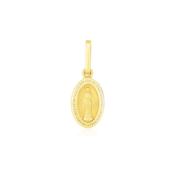 14k Yellow Gold Oval Religious Medal Pendant - Premium Pendants - Just $199.99! Shop now at Pulse Designer Fashion