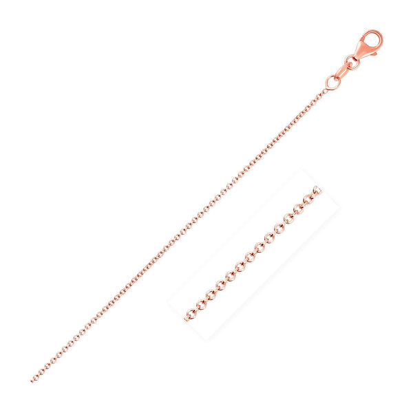 14k Pink Gold Round Cable Link Chain 1.1mm - Premium Chains - Just $242.99! Shop now at Pulse Designer Fashion